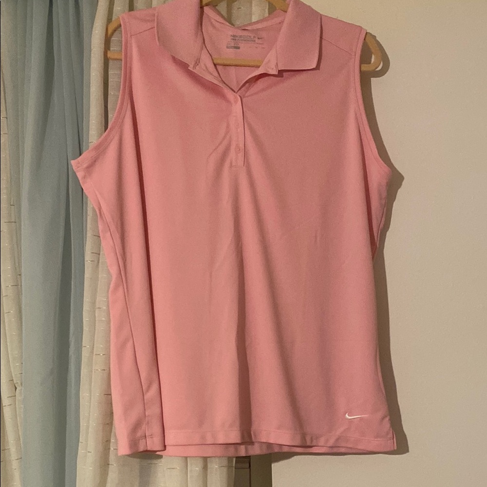 Nike Women's Pink Sleeveless Polo Top